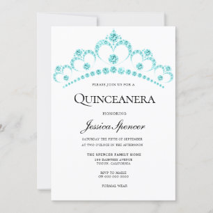 Invitación a Fiesta de Blue Verde azulada Diamond