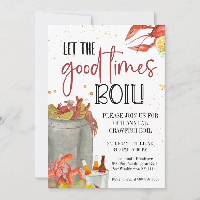 Invitación a Fiesta de Boil de Cangrejos de Río,Qu (Anverso)