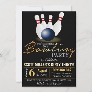 Invitación a fiesta de bolos para adultos