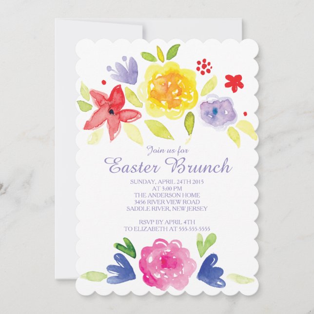 Invitación a fiesta de Brunch de Pascua (Anverso)