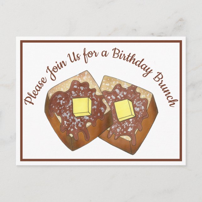 Invitación a fiesta de brunch por el desayuno tost (Anverso)