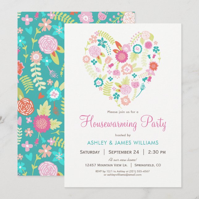 Invitación a fiesta de calentamiento de la casa de (Anverso / Reverso)