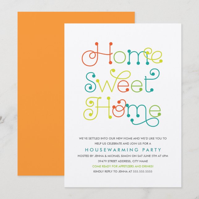 Invitación a fiesta de calentamiento de la casa di (Anverso / Reverso)