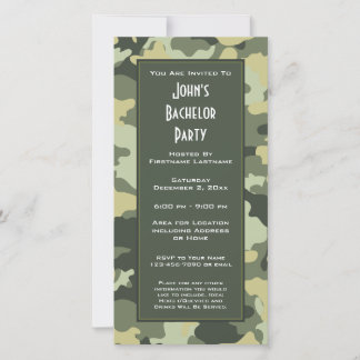 Invitación a fiesta de camuflaje militar