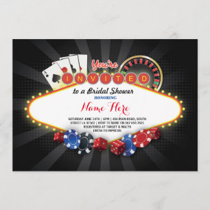 Invitación a Fiesta de Casino Bridal Shower Night 