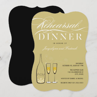Invitación a Fiesta de cena de ensayo de champán d