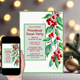 Invitación a fiesta de cena de Friendmas Soiree
