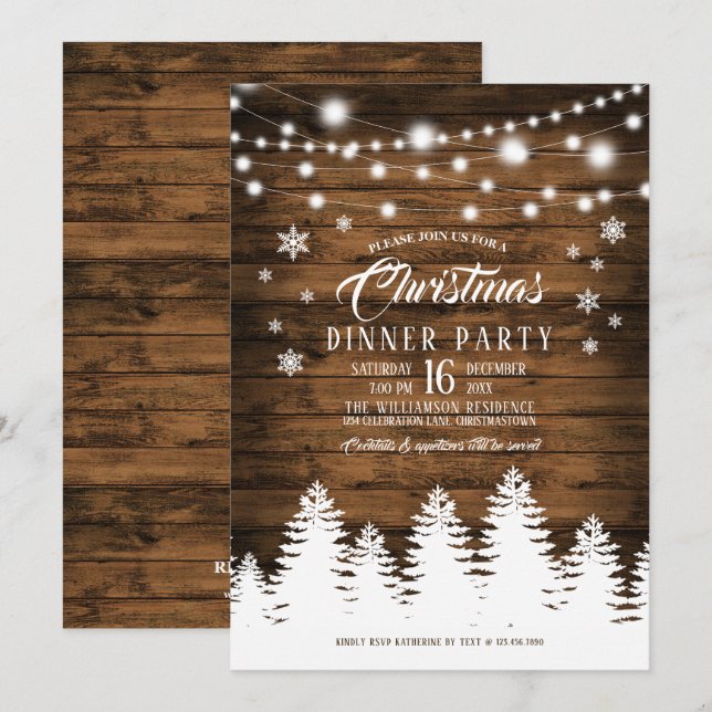 Invitación a fiesta de cena de Navidades de países (Anverso / Reverso)