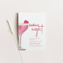Invitación a Fiesta de cena nocturna de Damas