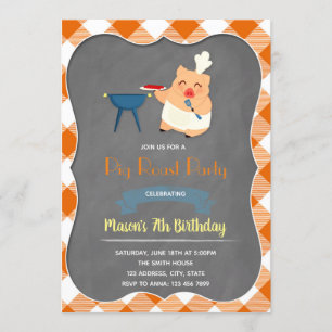 invitación a fiesta de cerdo asado