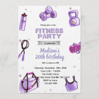invitación a fiesta de chica fitness