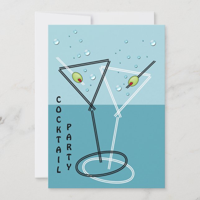 Invitación a fiesta de Cocktail retro (Anverso)