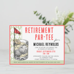 Invitación a fiesta de cóctel de golf