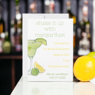 Invitación a fiesta de cóctel Margarita acuarela