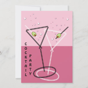 invitación a fiesta de cóctel retro