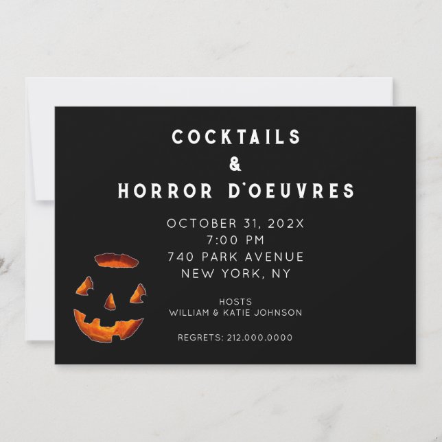 Invitación a fiesta de cócteles de Halloween para  (Anverso)