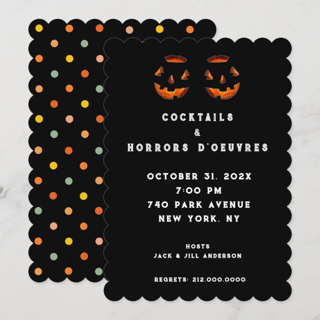 Invitación a fiesta de cócteles de Halloween para  (Anverso / Reverso)