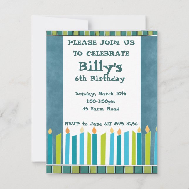 Invitación a fiesta de cumpleaños (Anverso)