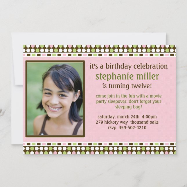Invitación a fiesta de cumpleaños (Anverso)