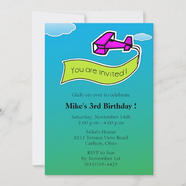 Invitación a fiesta de cumpleaños (Anverso)