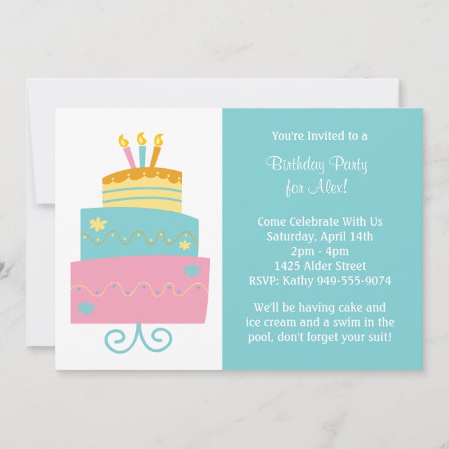 Invitación a fiesta de cumpleaños (Anverso)