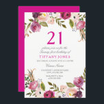 Invitación a Fiesta de cumpleaños 21ª Floral Botán<br><div class="desc">Fiesta de cumpleaños número 21 de Floral Botánica Rosa Invite a ponerse en contacto con nosotros para encontrar artículos que coincidan o ver nuestra tienda</div>