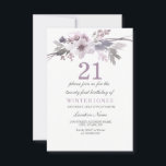 Invitación a Fiesta de cumpleaños 21 bonito Flor P<br><div class="desc">Bonito Flor Púrpura 21ª Fiesta de cumpleaños Invite a Chica tarjeta Perfecta para su ocasión especial Colección de coincidencias en Nicho y tienda Nest. Diseño cortesía de: https://www.etsy.com/shop/SmallHouseBigPony</div>