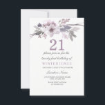 Invitación a Fiesta de cumpleaños 21 bonito Flor P<br><div class="desc">Bonito Flor Púrpura 21ª Fiesta de cumpleaños Invite a Chica tarjeta Perfecta para su ocasión especial Colección de coincidencias en Nicho y tienda Nest. Diseño cortesía de: https://www.etsy.com/shop/SmallHouseBigPony</div>