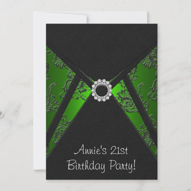 Invitación a Fiesta de cumpleaños 21 de Emerald Gr (Anverso)