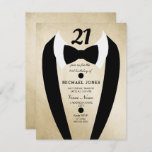 Invitación a Fiesta de cumpleaños 21 hombres de or<br><div class="desc">Diseño Cortesía de https://www.etsy.com/shop/teabreakart</div>