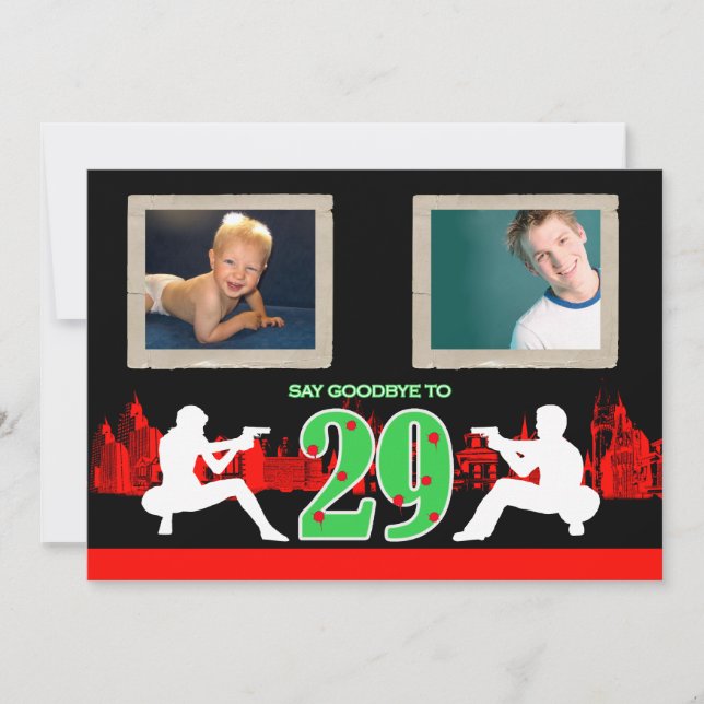 Invitación a Fiesta de cumpleaños 30 estilo mafia  (Anverso)