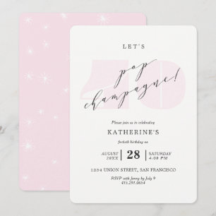 Invitación a Fiesta de cumpleaños 40 de Rubor Pink