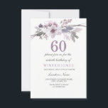 Invitación a fiesta de cumpleaños 60 de bonito Mor<br><div class="desc">Bonito Flor Púrpura 60 cumpleaños fiesta de invitación Chica tarjeta perfecta para tu ocasión especial Colección de coincidencias en Nicho y tienda Nest. Diseño cortesía de: https://www.etsy.com/shop/SmallHouseBigPony</div>