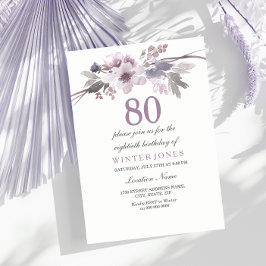 Invitación a fiesta de cumpleaños 80th bonito Purp