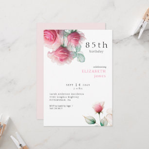 Invitación a fiesta de cumpleaños 85ª de Floral Ro