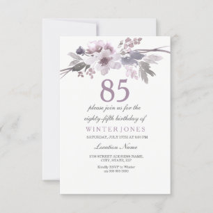 Invitación a fiesta de cumpleaños 85th bonito Purp