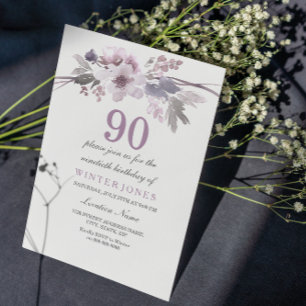 Invitación a fiesta de cumpleaños 90 de bonito Mor