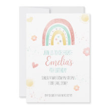 Invitación a fiesta de cumpleaños arcoiris