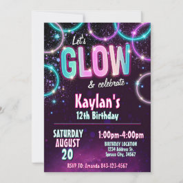 Invitación a fiesta de cumpleaños brillante