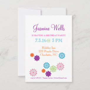 Invitación a fiesta de cumpleaños  Colores de dive