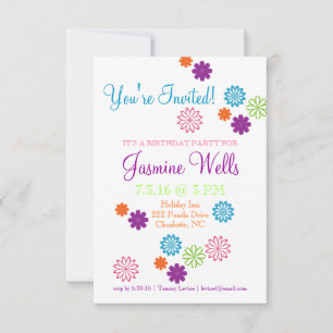 Invitación a fiesta de cumpleaños   Colores divert