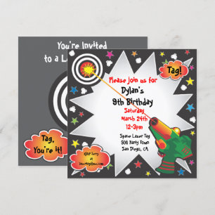 Invitación a fiesta de cumpleaños con etiqueta lás