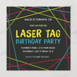 Invitación a fiesta de cumpleaños con etiqueta lás