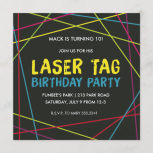 Invitación a fiesta de cumpleaños con etiqueta lás