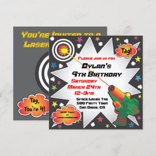 Invitación a fiesta de cumpleaños con etiqueta lás