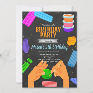 Invitación a fiesta de cumpleaños con plastilina