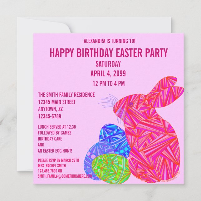 Invitación a fiesta de cumpleaños con tema de la S (Anverso)