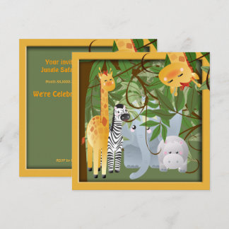 Invitación a fiesta de cumpleaños de animales de S