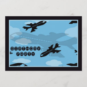 Invitación a fiesta de cumpleaños de aviones