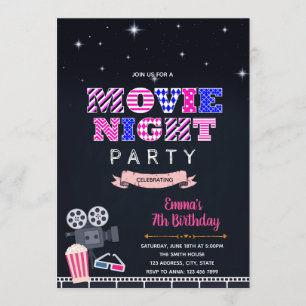 Invitación a fiesta de cumpleaños de Backyard Movi